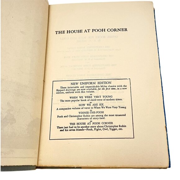 Milne The House At Pooh Corner Book Dutton Winnie-the-Pooh HC DJ 1945 Vintage - Picture 6 of 11